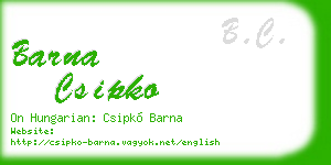 barna csipko business card