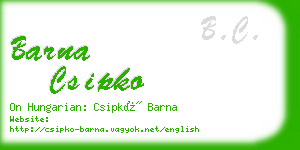 barna csipko business card